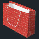Vintage Holiday Merry Christmas Large Gift Bag<br><div class="desc">Personalize the custom text above. You can also change the background colour. You can find additional coordinating items in our "Vintage Holiday Snowman" collection.</div>