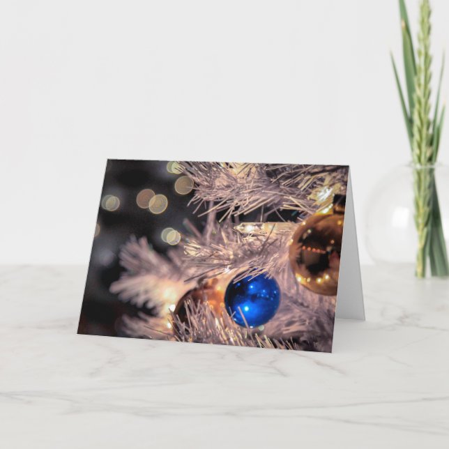 Vintage Holiday Ornament Ball Blue (Front)
