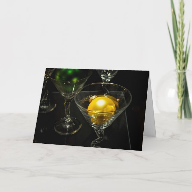 Vintage Holiday Ornament Ball Martini (Front)