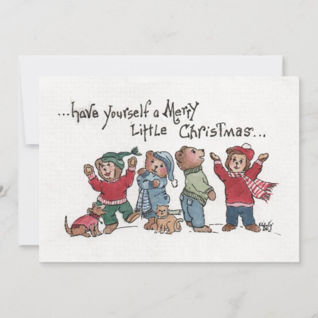Vintage  Holiday Singing Cubs acrylic caricature  (Front)