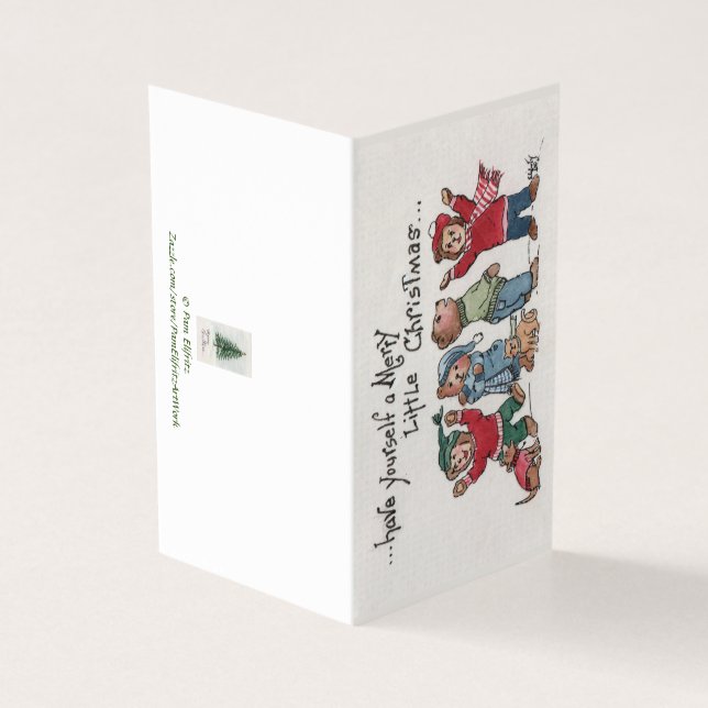 Vintage  Holiday Singing Cubs acrylic caricature  (Outside)