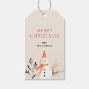Vintage Holiday Snowman Christmas Gift Tags