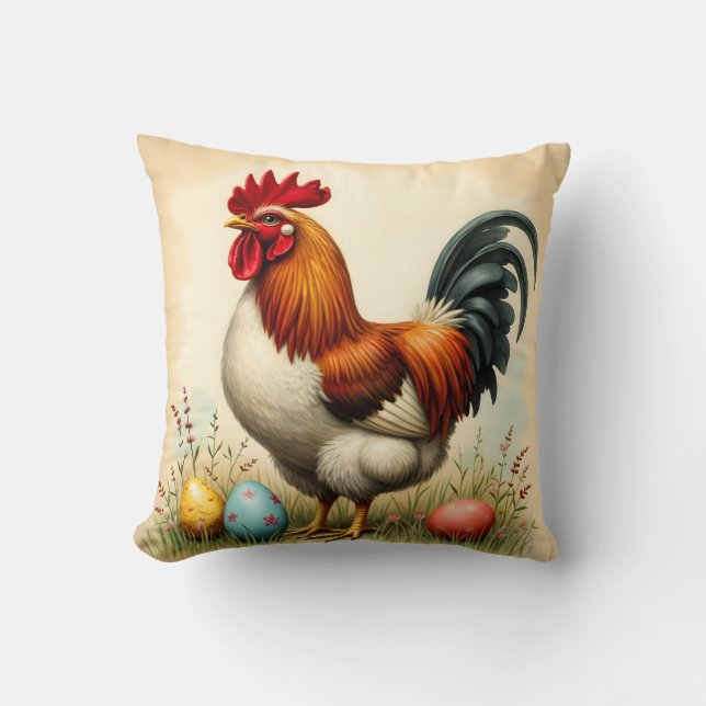 Vintage Holiday Trendy Easter Collection Throw Pillow (Front)