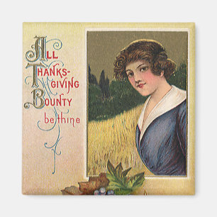 Vintage Holidys, Thanksgiving, Harvest and Pilgrim Magnet
