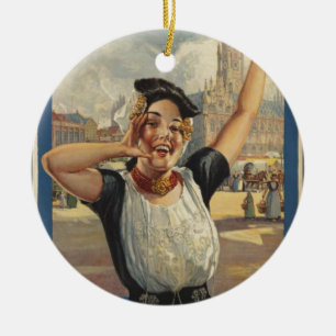 Vintage Holland Air Travel Ceramic Ornament