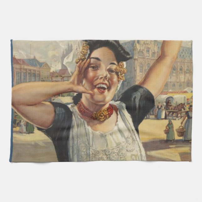 Vintage Holland Air Travel Kitchen Towel (Horizontal)