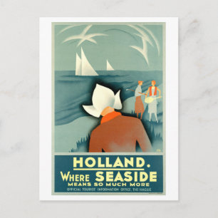 Vintage Holland Travel Poster Postcard