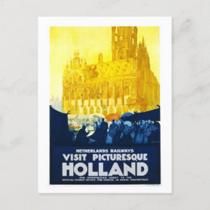 Vintage Holland Travel Poster Postcard