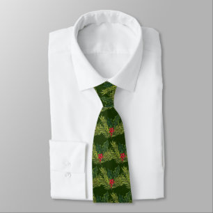 Vintage Holly Christmas Vintage Favours Red Festiv Tie