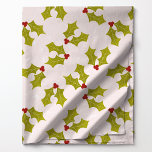 Vintage Holly Leaves on Pink Pattern Christmas Fabric<br><div class="desc">Embrace the holiday spirit with this charming fabric featuring a soft pink background adorned with textured holly leaves and vibrant red berries. The combination of pastel pink and classic Christmas greenery offers a fresh, modern twist on traditional holiday decor. Perfect for festive home projects like table runners, stockings, and holiday...</div>