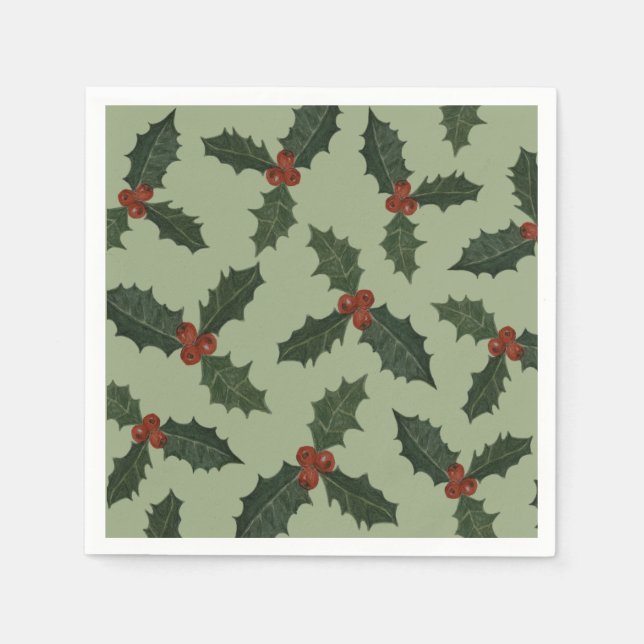 vintage holly pattern napkin (Front)