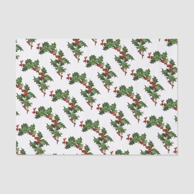 Vintage Holly Tissue Paper (Front)