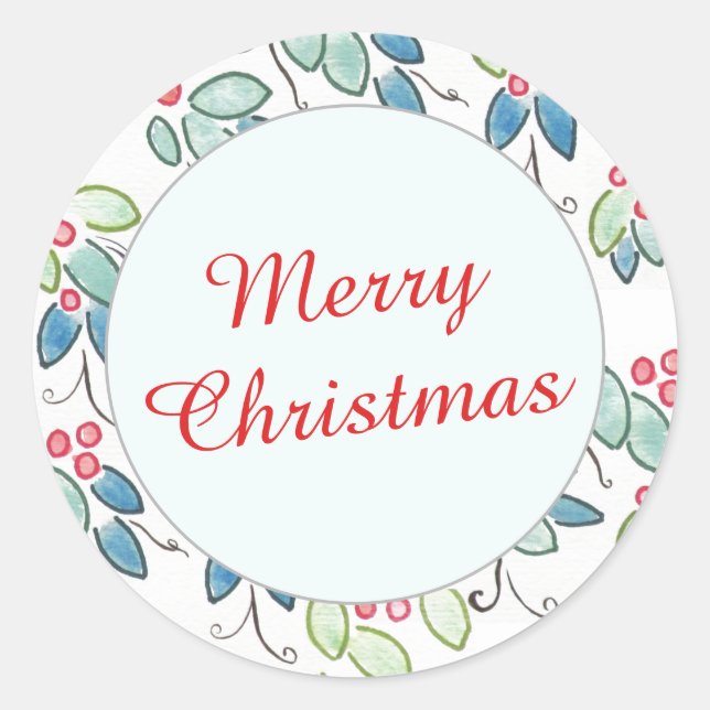 Vintage Holly Xmas Envelope Seal  (20) (Front)