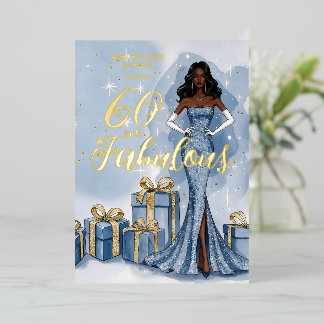 Vintage Hollywood Blue Glitter Birthday TMF26