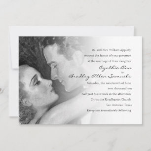 Vintage Hollywood Glamour Couple Wedding  Invitation