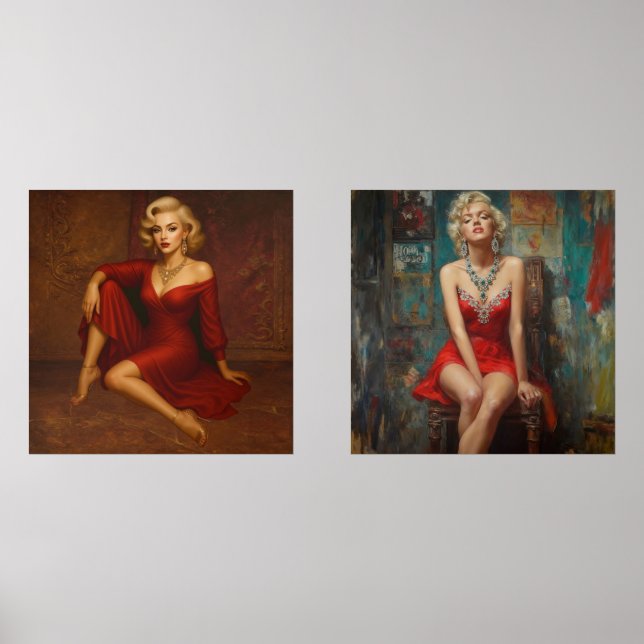 Vintage Hollywood Glamour in Red (Front)