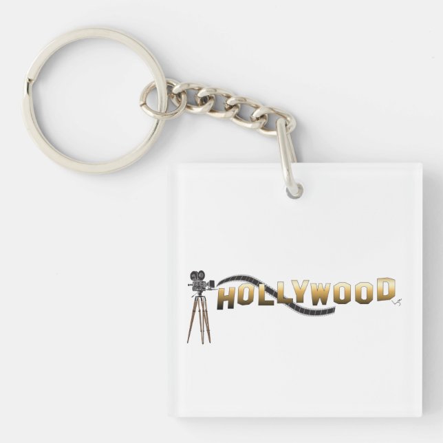 Vintage Hollywood Movie Director Camera Cool Keychain (Front)