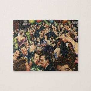 Vintage Hollywood Theme Fancy Party with Balloons Jigsaw Puzzle