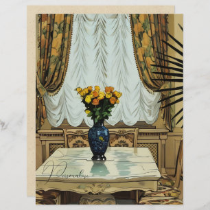 Vintage Home Decor Floral Scrapbook Paper