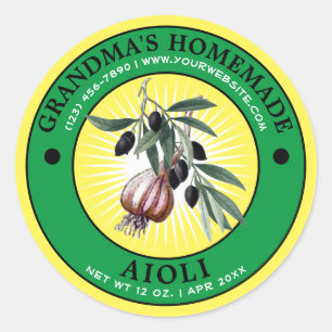 Vintage Homemade Aioli Label Template