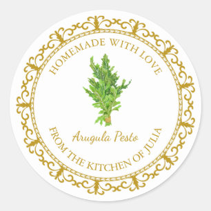 Vintage Homemade Arugula Pesto Label l White