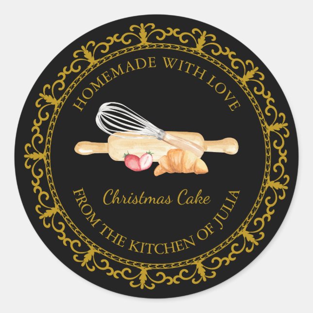 Vintage Homemade Baking Small Business Label (Front)