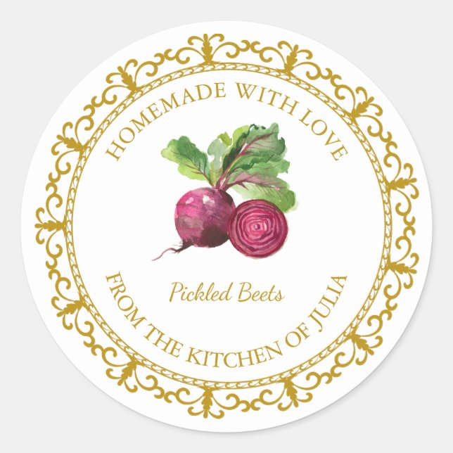 Vintage Homemade Beet Pickle Label l White (Front)