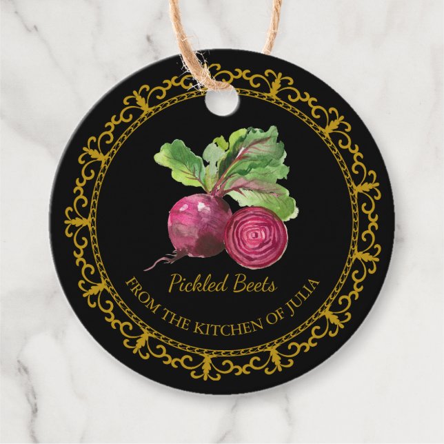 Vintage Homemade Beet Root Pickle Hang Tag (Front)