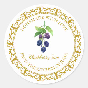 Vintage Homemade Blackberry Jam Label l White