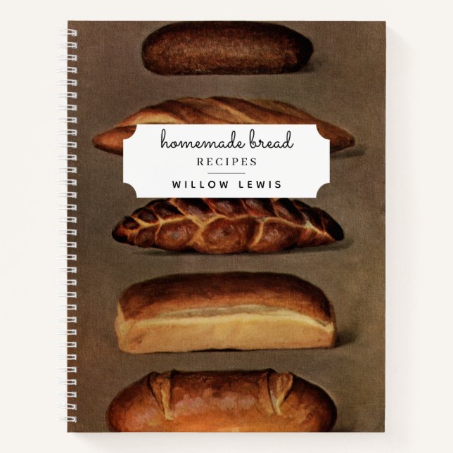Vintage Homemade Bread Recipe Family Cookbook Notebook (Front)