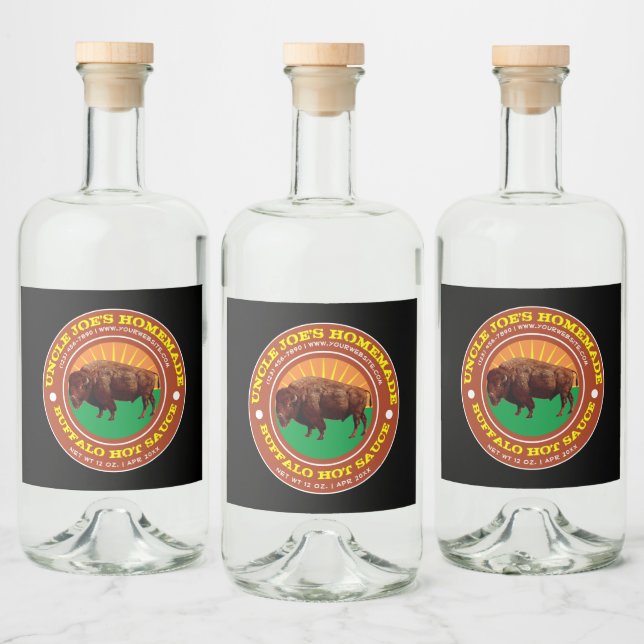 Vintage Homemade Buffalo Hot Sauce Label Template (Bottles)