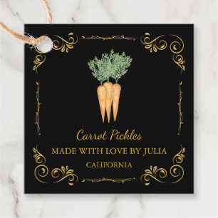 Vintage Homemade Carrot Pickle Square Hang Tag