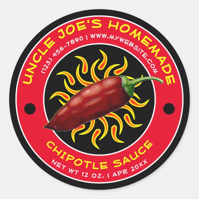 Vintage Homemade Chipotle Sauce Label Template (Front)