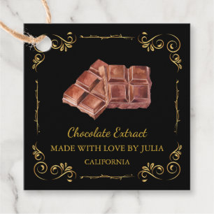 Vintage Homemade Chocolate Extract Square Hang Tag