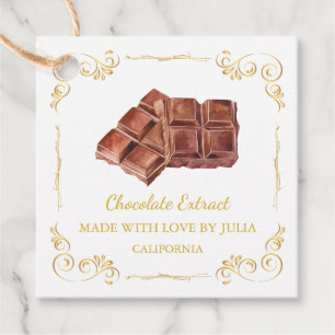 Vintage Homemade Chocolate Extract Square Hang Tag
