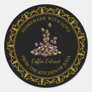 Vintage Homemade Coffee Extract Label l Black