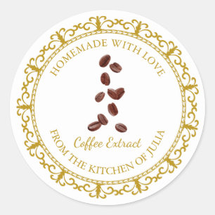 Vintage Homemade Coffee Extract Label l White