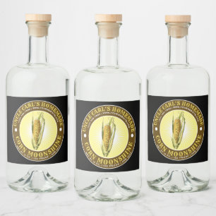 Vintage Homemade Corn Moonshine Template Liquor Bottle Label