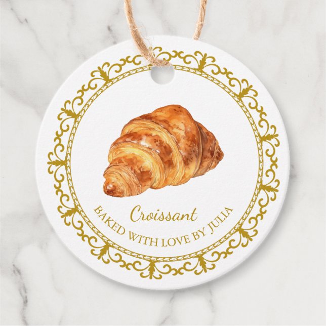 Vintage Homemade Croissant Hang Tag (Front)