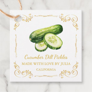 Vintage Homemade Cucumber Pickle Square Hang Tag