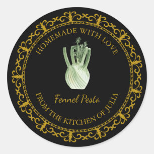 Vintage Homemade Fennel Pesto Label l Black