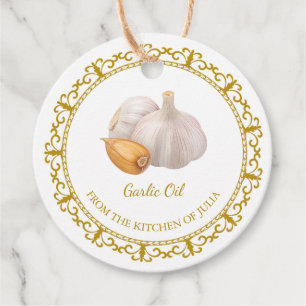 Vintage Homemade Garlic Oil Hang Tag