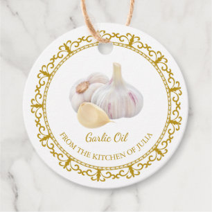 Vintage Homemade Garlic Oil Hang Tag