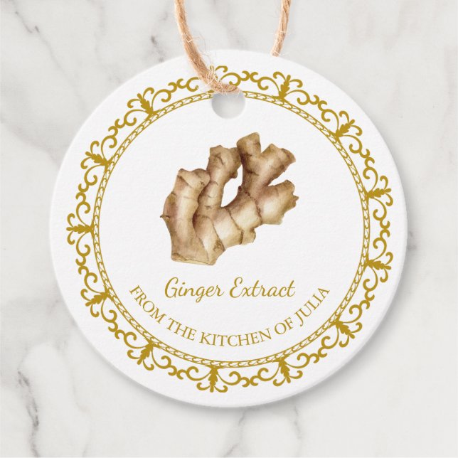 Vintage Homemade Ginger Extract Hang Tag (Front)