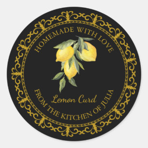 Vintage Homemade Lemon Curd Label l Black