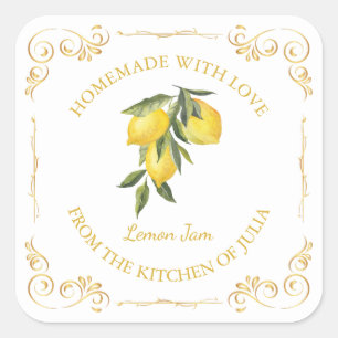 Vintage Homemade Lemon Jam Square Label