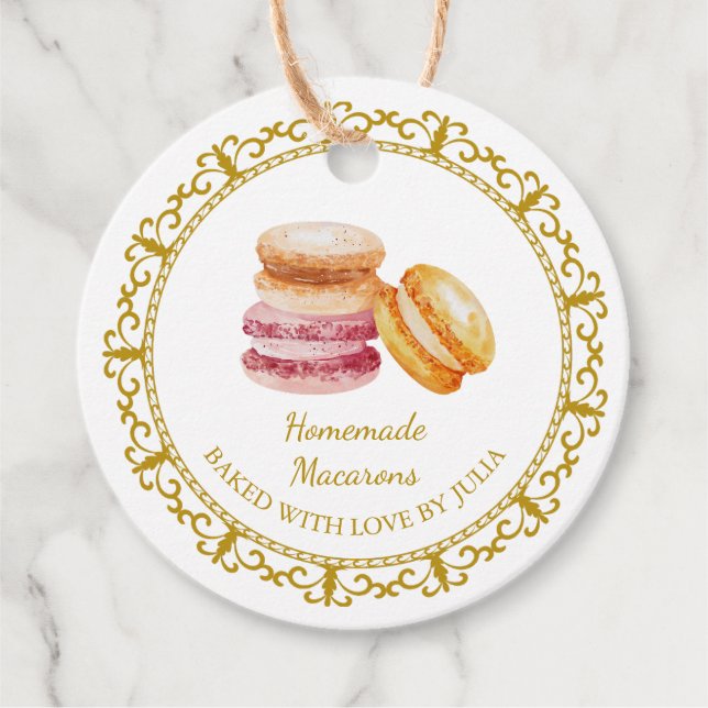 Vintage Homemade Macarons Hang Tag (Front)