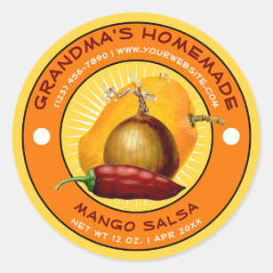 Vintage Homemade Mango Salsa Label Template