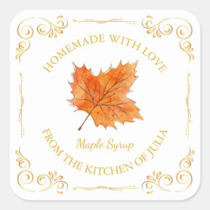 Vintage Homemade Maple Syrup Square Label