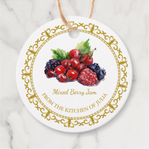 Vintage Homemade Mixed Berry Jam Hang Tag l White
